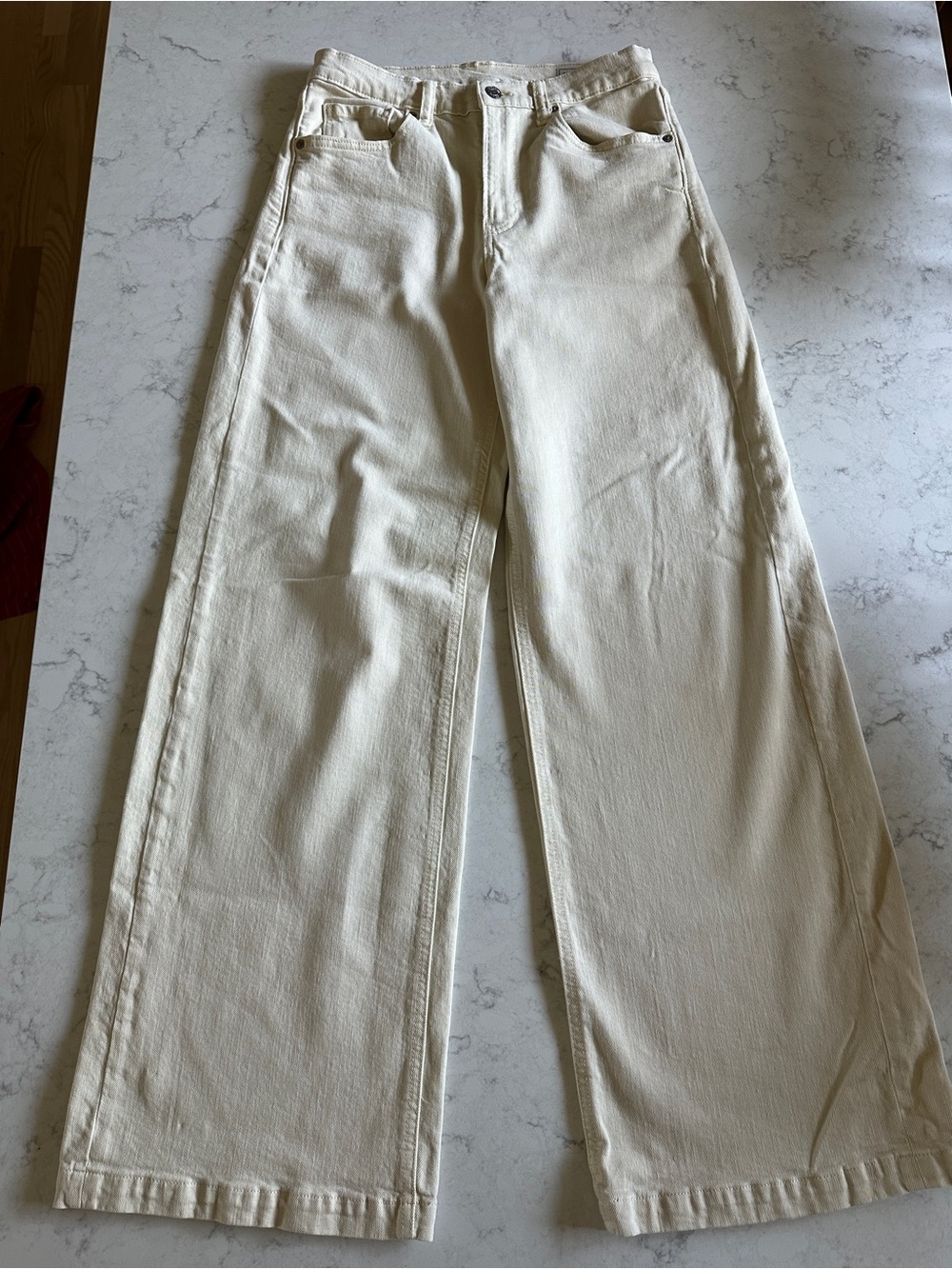 GAP Wide Leg High-Rise Jeans in Cream size 28/6 Long - Picture 4 of 10